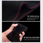 Premium Fur Steering Wheel Cover For Car Universal 38cm Braided Car Steering Wheel Protection Cover Cowhide Suede Interior Parts
