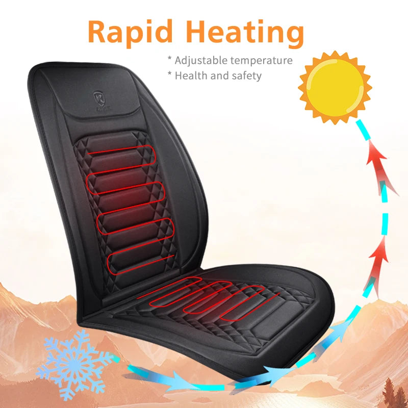 1/2PCS 12V Winter Heated Car Seat Cover Universal Heating Cushion Warmer Protector Pad Set