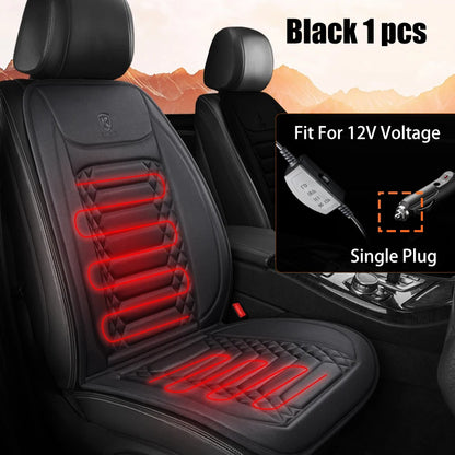 1/2PCS 12V Winter Heated Car Seat Cover Universal Heating Cushion Warmer Protector Pad Set