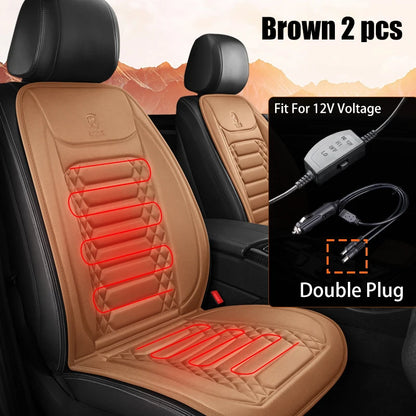 1/2PCS 12V Winter Heated Car Seat Cover Universal Heating Cushion Warmer Protector Pad Set