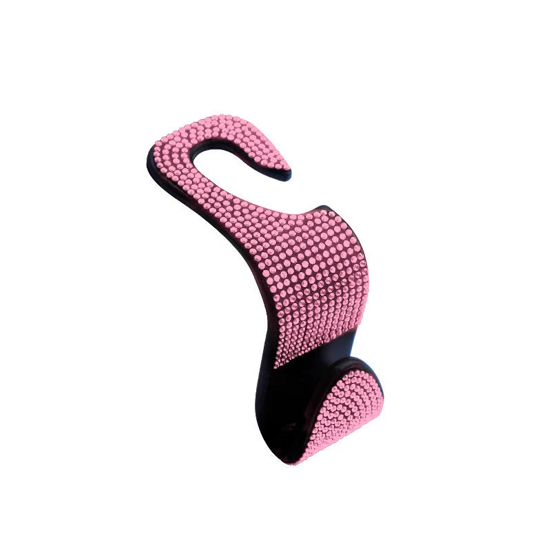 Rhinestone Decor Car Seat Back Hook Hanger Universal Bling Diamond Vehicle Auto Headrest Storage Holder Car Accessories