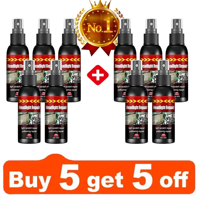 Headlight Repair Spray for Car Refurbishment Anti-Oxidation Coating Car Lamp Polishing Agent Scratch Restoration Dirt Clean