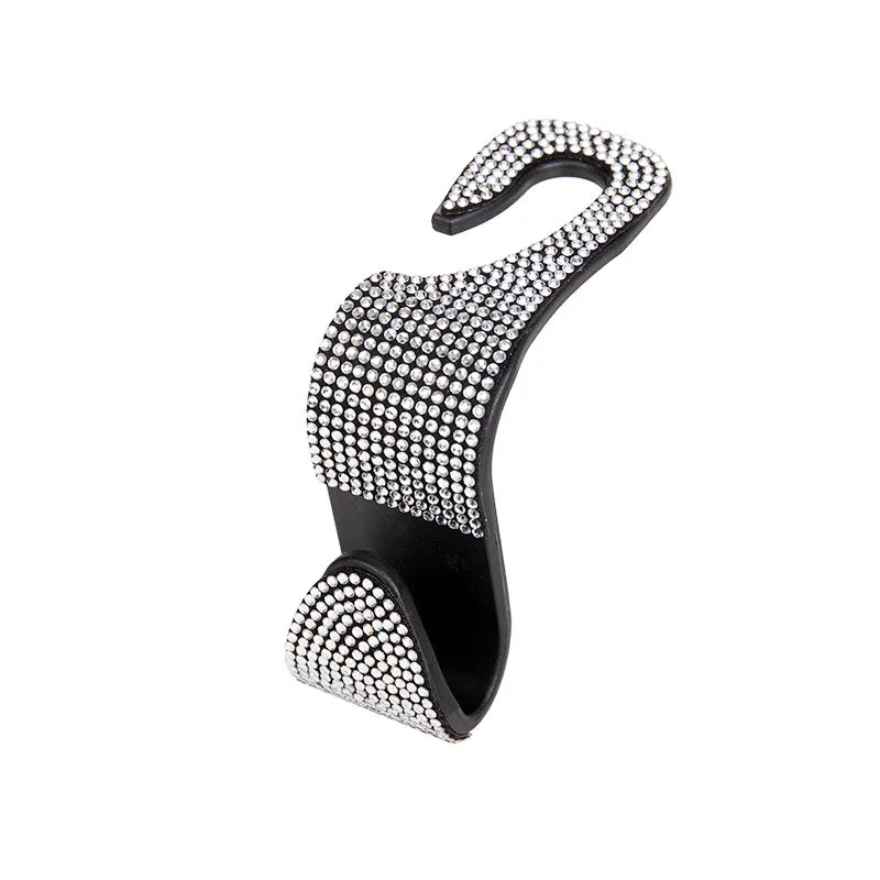 Rhinestone Decor Car Seat Back Hook Hanger Universal Bling Diamond Vehicle Auto Headrest Storage Holder Car Accessories