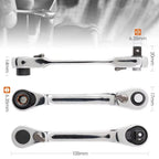 Rafford Mini Treble 1/4 Ratchet Wrench Double Ended Quick Socket Ratchet Wrench Screwdriver Hex Torque Wrenches Set 2in1 Spanner