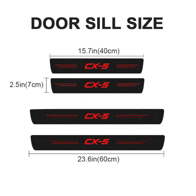 4X Car Door Threshold Sill Sticker For Mazda CX5 CX 5 2012 2013 2014 2015 2016 2017 2018 2019 2020 2021 KE KF Tuning Accessories
