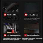 Hand Stitched Black Microfiber Leather Perforated Steering Wheel Cover For Tesla Model 3 2017-2020 Auto Lnterior Accessories