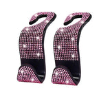 Rhinestone Decor Car Seat Back Hook Hanger Universal Bling Diamond Vehicle Auto Headrest Storage Holder Car Accessories