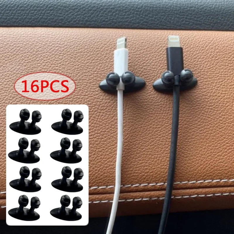 Car Dashboard Phone Charger Cable Manager Hook Headphone Line Organizer Clasp Clamp Holder Auto Interior Accessories