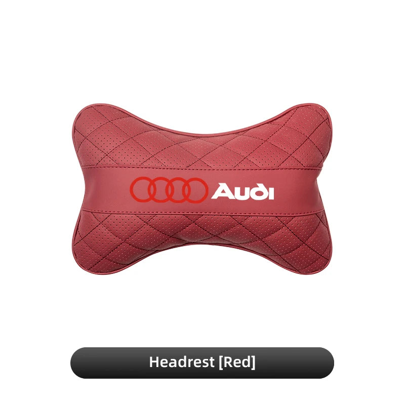Car Seat Head Support Cushion Lumbar Pillow Interior Accessories For Audi Sline A1 A3 A4 A5 A6 A7 A8 B8 B9 B6 C6 Q2 Q3 Q5 Q7 Q8