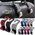 Rhinestone Decor Car Seat Back Hook Hanger Universal Bling Diamond Vehicle Auto Headrest Storage Holder Car Accessories