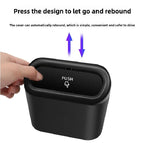 For Suzuki Swift Alto 2023~2025 Car Trash Bin Black Square Pressing Storage Box Sundries Organizer Hanging Trash Can Accessories
