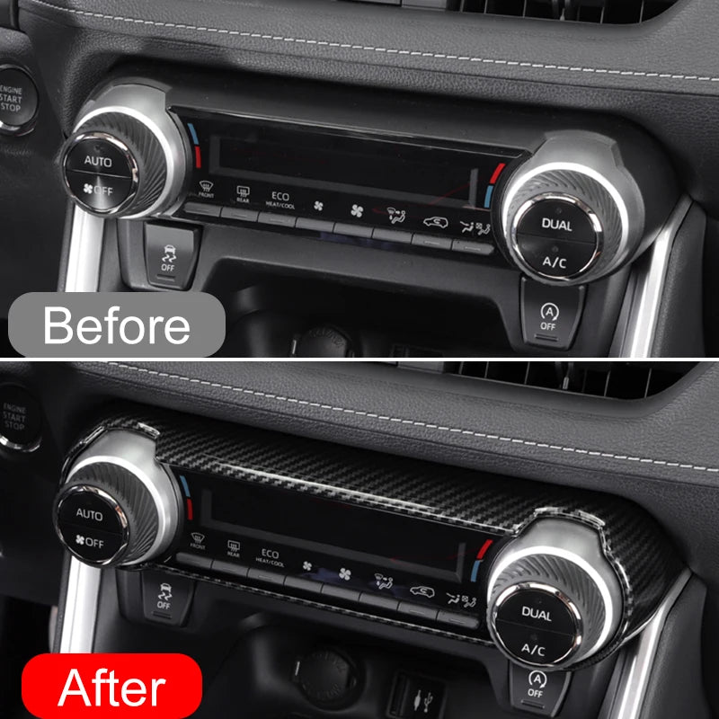 Car Center Console Air Conditioning AC Switch Button Panel Frame Trim For Toyota RAV4 XA50 2019 2020 2021 2022 2023 2024 Hybrid