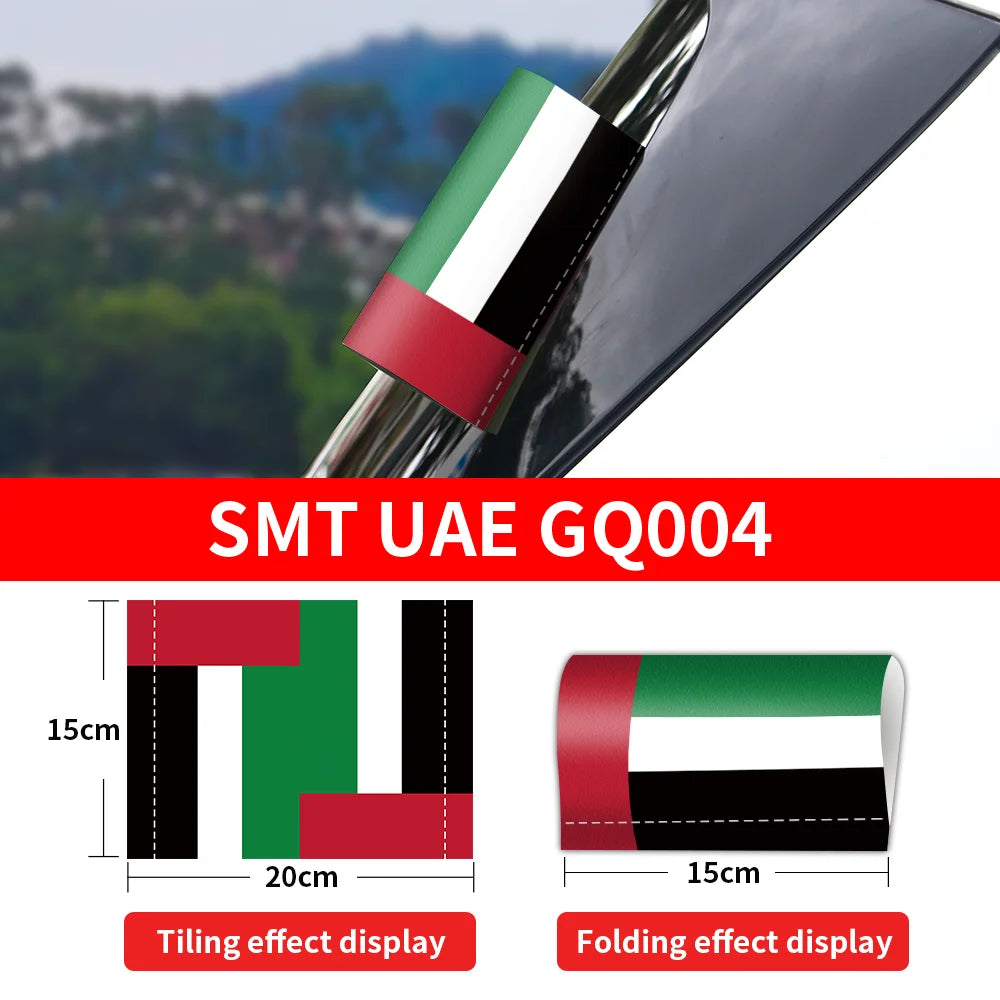 UAE Flag Logo Sticker Auto Window Trunk Label Wash Label Stickers Decals Waterproof Sunscreen Decorative Stickers Accessories