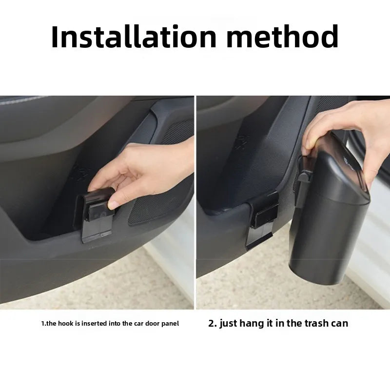For Suzuki Swift Alto 2023~2025 Car Trash Bin Black Square Pressing Storage Box Sundries Organizer Hanging Trash Can Accessories