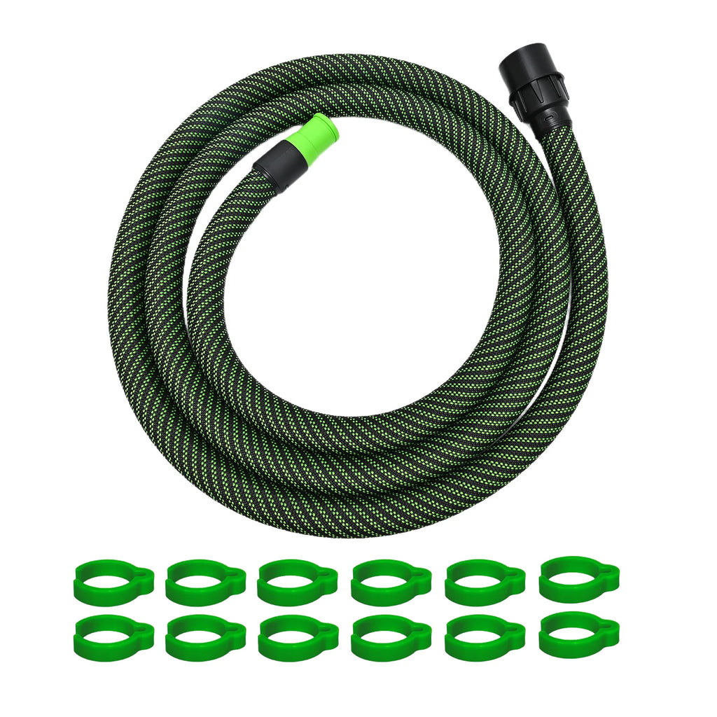 5/3.5m Dust Extractor Hose for FESTOL MIRK vacuum cleaner Grinder Polisher, Antistatic Threaded Hose D27/32