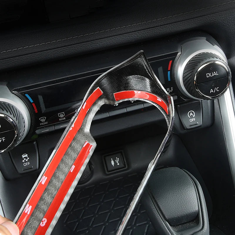 Car Center Console Air Conditioning AC Switch Button Panel Frame Trim For Toyota RAV4 XA50 2019 2020 2021 2022 2023 2024 Hybrid