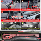 2pc Car Seat Gap Filler Organizer Pu Waterproof Car Seat Gap Plug Strip with 2 Grooves Seat Gap Storage Auto Interior Accessorie