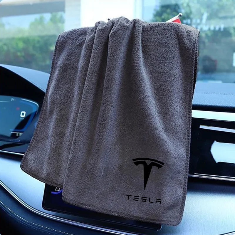 New Microfiber Car Wash Towel Cleaning Drying Cloth For Tesla Model Y Juniper Model 3 Model S Model X SpaceX Auto Accessories