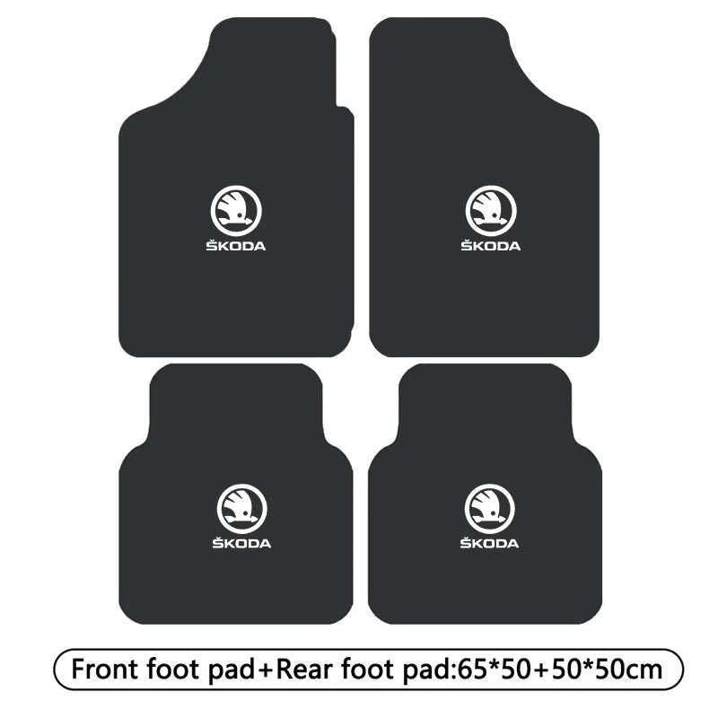 For Skoda Octavia A7 Vrs Fabia Superb Rapid Kodiaq Karoq Car Front & Rear Automotive Carpet Non-slip Floor Mat Auto Accessories