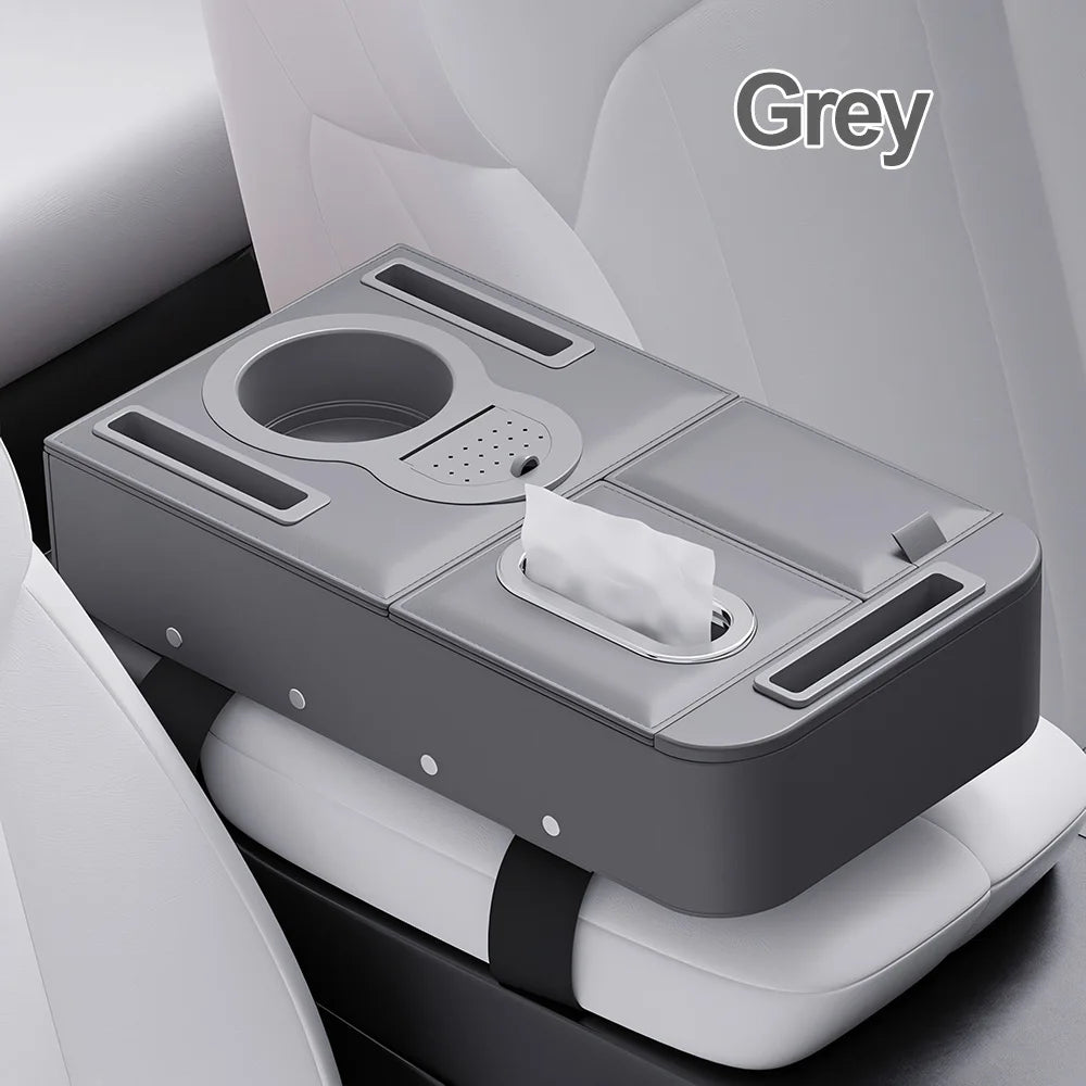 Multi-Functional Car Armrest Box Height-Increasing Pad with Storage Tissue Box And Water Cup Holder - Vehicle Interior Organizer