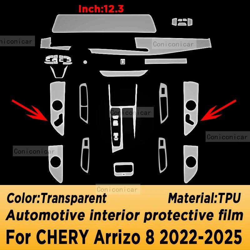 For  CHERY ARRIZO 8 2022-2025 Panel Navigation Screen Automotive Interior Protective Film Anti-Scratch Accessories
