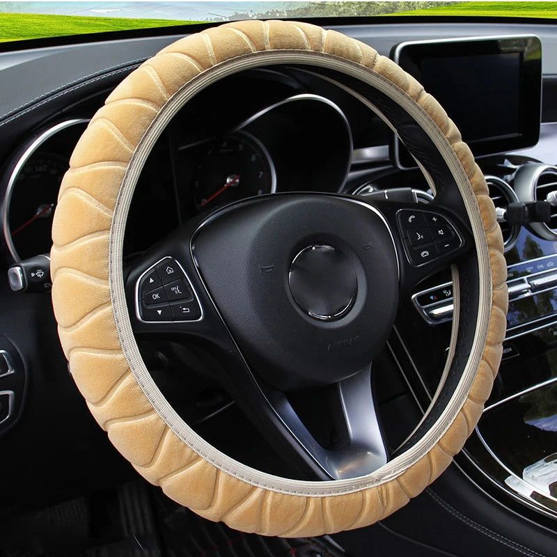 37-39cm Universal Car Steering Wheel Covers Winter Soft Warm Plush Steering Wheel Cover Auto Interior Decoration Accessories