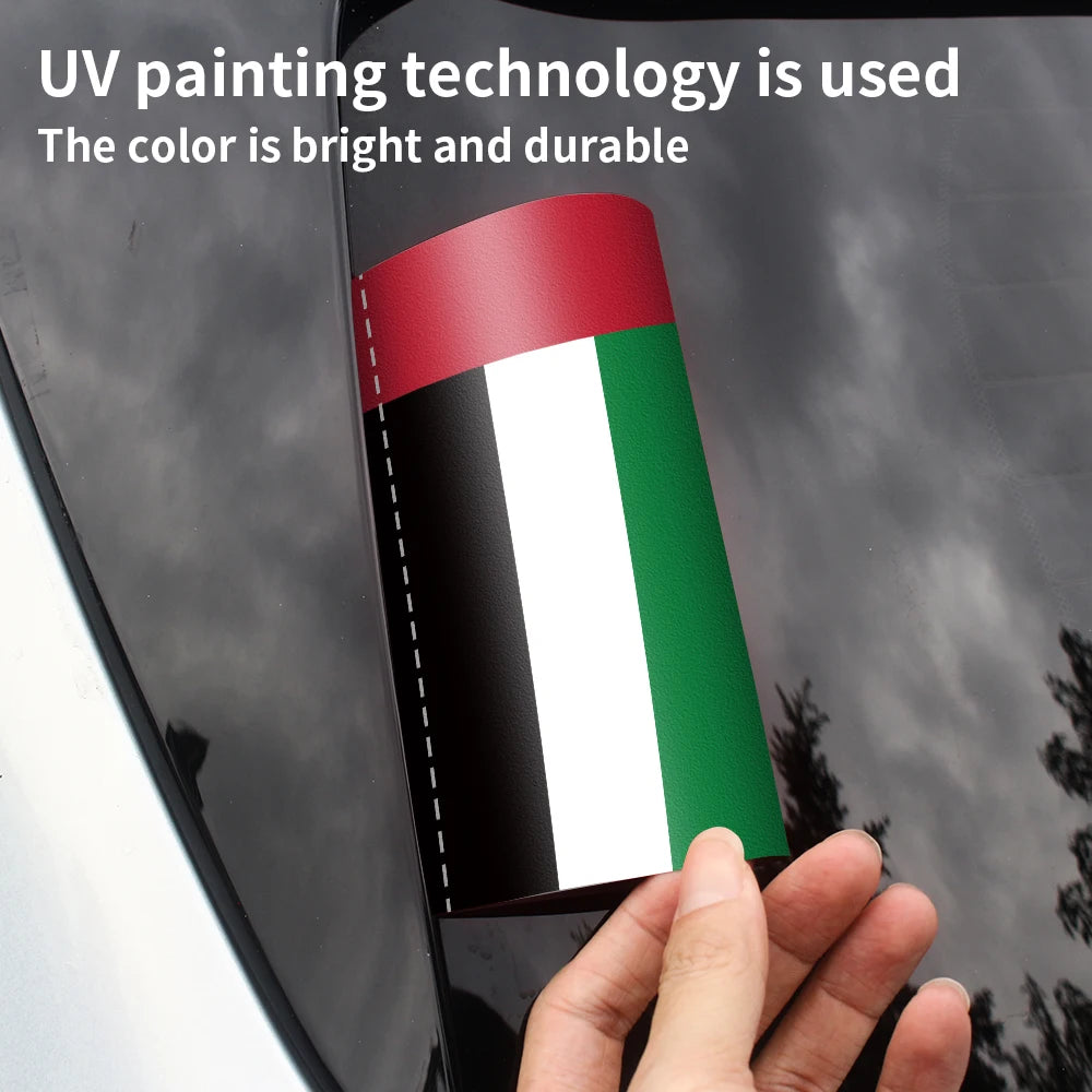 UAE Flag Logo Sticker Auto Window Trunk Label Wash Label Stickers Decals Waterproof Sunscreen Decorative Stickers Accessories