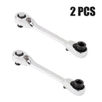 Rafford Mini Treble 1/4 Ratchet Wrench Double Ended Quick Socket Ratchet Wrench Screwdriver Hex Torque Wrenches Set 2in1 Spanner