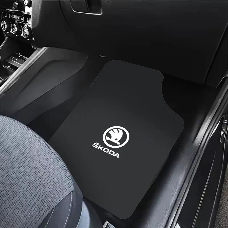 For Skoda Octavia A7 Vrs Fabia Superb Rapid Kodiaq Karoq Car Front & Rear Automotive Carpet Non-slip Floor Mat Auto Accessories