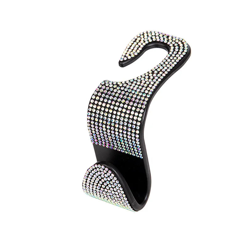 Rhinestone Decor Car Seat Back Hook Hanger Universal Bling Diamond Vehicle Auto Headrest Storage Holder Car Accessories