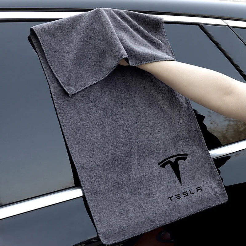 New Microfiber Car Wash Towel Cleaning Drying Cloth For Tesla Model Y Juniper Model 3 Model S Model X SpaceX Auto Accessories