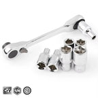 Rafford Mini Treble 1/4 Ratchet Wrench Double Ended Quick Socket Ratchet Wrench Screwdriver Hex Torque Wrenches Set 2in1 Spanner