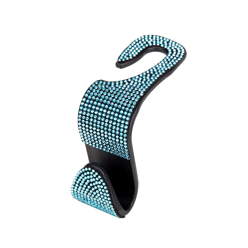 Rhinestone Decor Car Seat Back Hook Hanger Universal Bling Diamond Vehicle Auto Headrest Storage Holder Car Accessories
