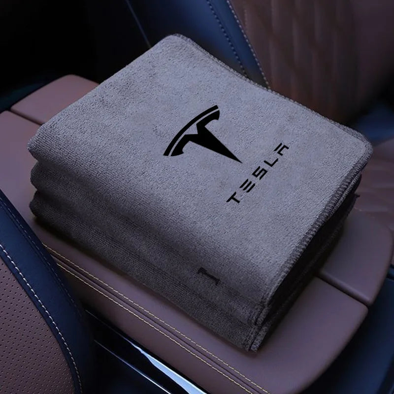 New Microfiber Car Wash Towel Cleaning Drying Cloth For Tesla Model Y Juniper Model 3 Model S Model X SpaceX Auto Accessories