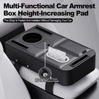 Multi-Functional Car Armrest Box Height-Increasing Pad with Storage Tissue Box And Water Cup Holder - Vehicle Interior Organizer