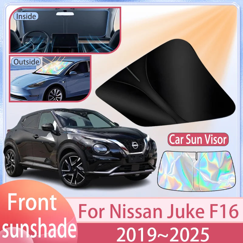Car Sunshade For Nissan Juke F16 2019~2025 2024 2023 2022 2021 Front Windshield Sun Visor Cover Anti UV Protection Accessories