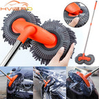 1X Car Cleaning Wash Multipurpose Kit Microfiber Brush Mop Sponge Wipe Auto Home Tools Universal Clean Accessories Yellow Gray