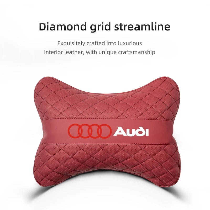 Car Seat Head Support Cushion Lumbar Pillow Interior Accessories For Audi Sline A1 A3 A4 A5 A6 A7 A8 B8 B9 B6 C6 Q2 Q3 Q5 Q7 Q8
