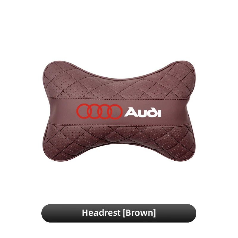 Car Seat Head Support Cushion Lumbar Pillow Interior Accessories For Audi Sline A1 A3 A4 A5 A6 A7 A8 B8 B9 B6 C6 Q2 Q3 Q5 Q7 Q8
