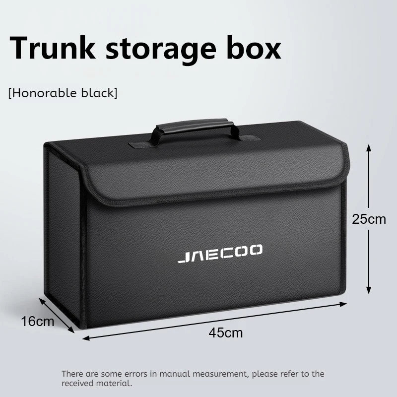 Car Leather  Trunk Storage Box Foldable Carbon Fiber For CHERY JAECOO J7 J8 J5 2023 2024 2025 Auto Organizer Bag Accessories
