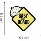 2PCS Baby on Board Car Stickers Reflective Waterproof Sunscreen Baby Safety Warning Signs Decals Accessories