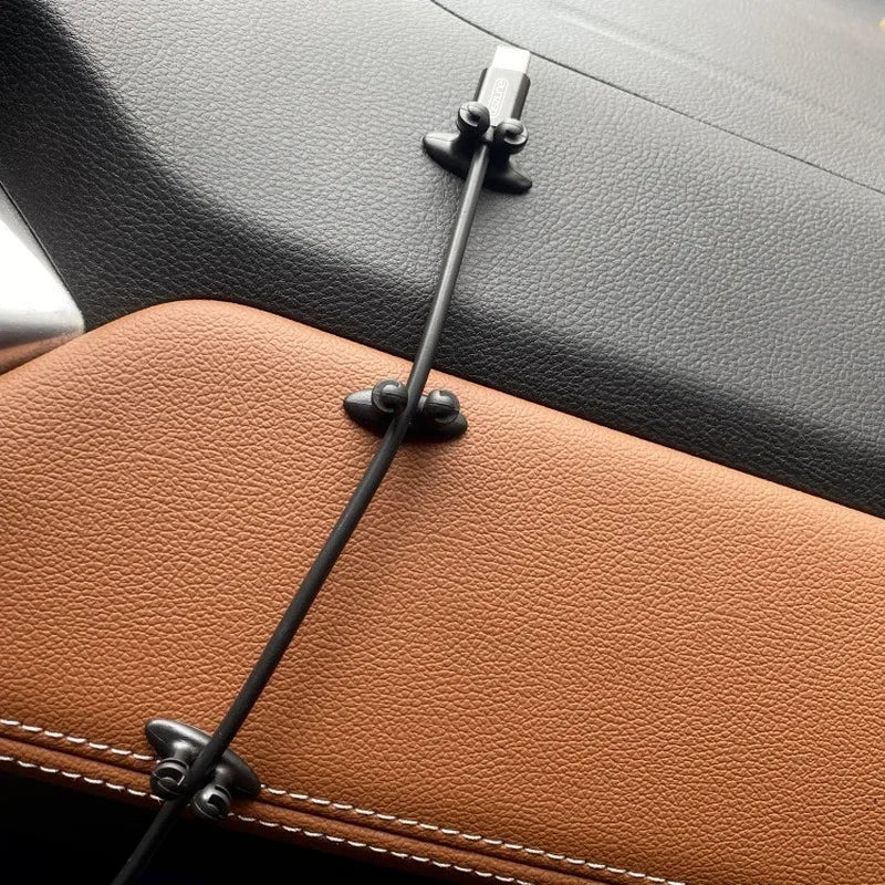 Car Dashboard Phone Charger Cable Manager Hook Headphone Line Organizer Clasp Clamp Holder Auto Interior Accessories