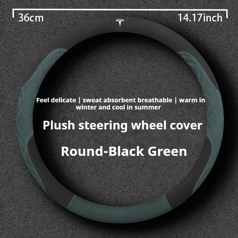 For Tesla Model 3  Y  S Model X Roadster Sport Suede Anti-slip Breathable Ultrathin Car Steering Wheel Cover Auto Accessories