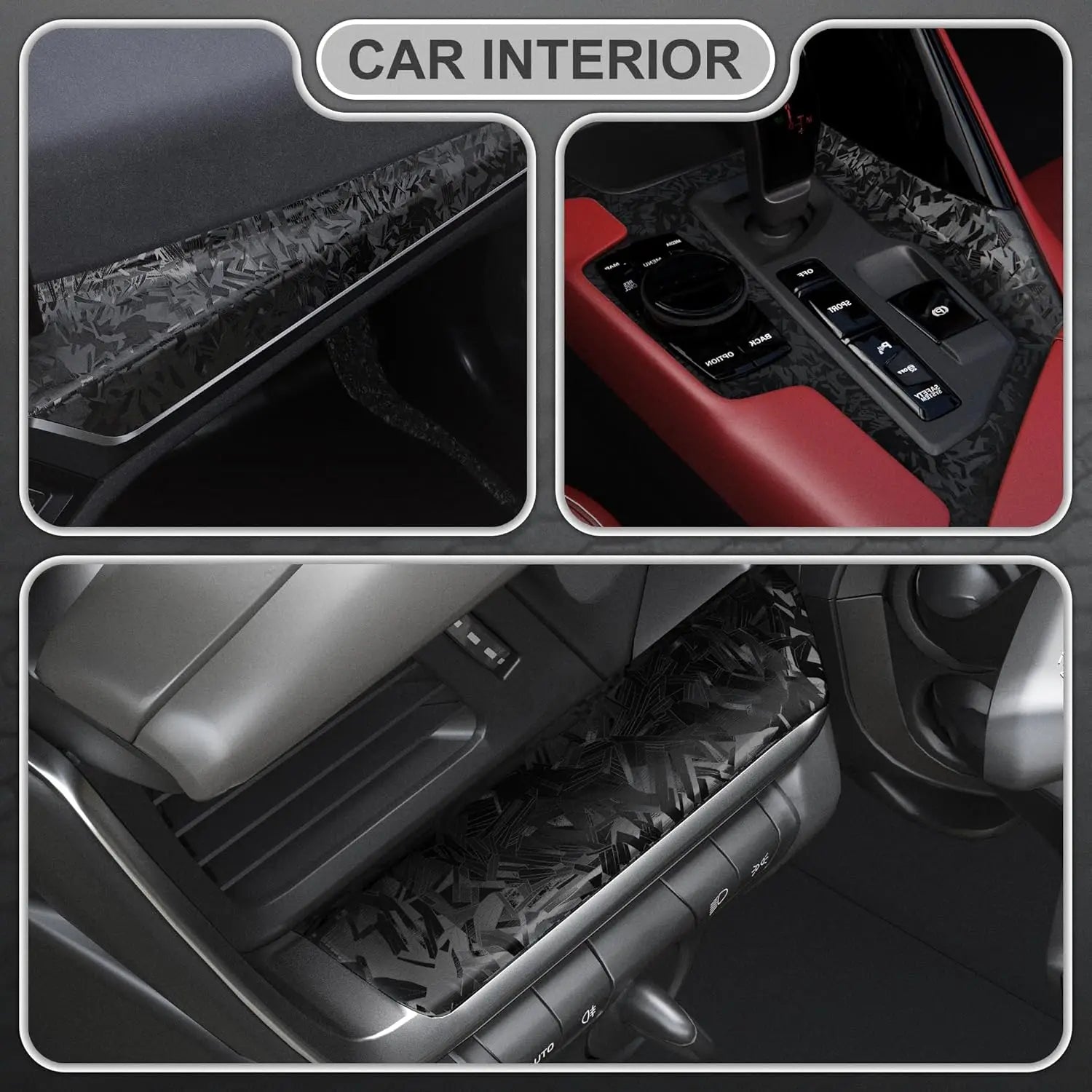 High-quality Matt Forged Glass Black Sticker Car Wrap Vinyl Motorcycle Accessories Carbon Fiber Wrap Car Tuning Stickers Decal