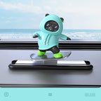 New Dashboard Car Decorations Skateboard Bear Magnetic Parking Number Plate Creative Car Cartoon Interior Interior Accessories