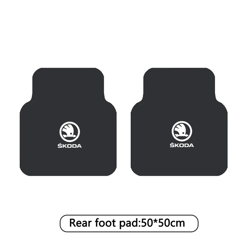 For Skoda Octavia A7 Vrs Fabia Superb Rapid Kodiaq Karoq Car Front & Rear Automotive Carpet Non-slip Floor Mat Auto Accessories