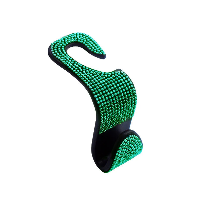 Rhinestone Decor Car Seat Back Hook Hanger Universal Bling Diamond Vehicle Auto Headrest Storage Holder Car Accessories