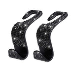 Rhinestone Decor Car Seat Back Hook Hanger Universal Bling Diamond Vehicle Auto Headrest Storage Holder Car Accessories