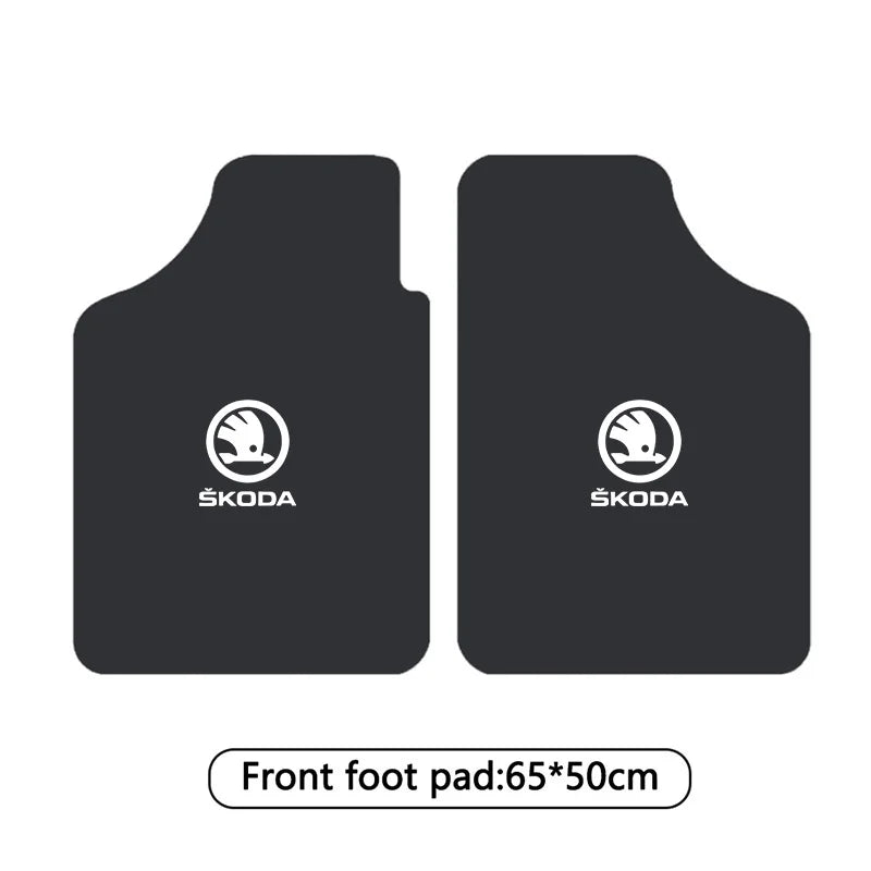 For Skoda Octavia A7 Vrs Fabia Superb Rapid Kodiaq Karoq Car Front & Rear Automotive Carpet Non-slip Floor Mat Auto Accessories