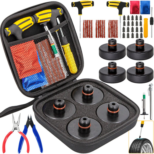4Pcs Rubber Floor Lifting Jack Pad Axle Stand Adapter Pucks Tool Chassis For Tesla Model 3 S X Y Car Tire Repair Nail Screw Kit